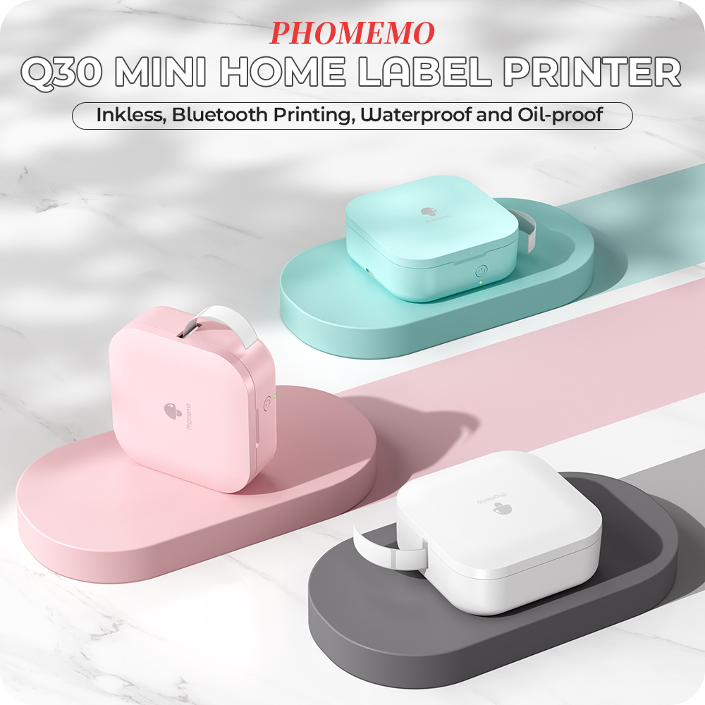 Mini Pocket Thermal Printer Paper Roll - 【Yeni】Phomemo Q30 Mini Etiket Yazıcısı Taşınabilir