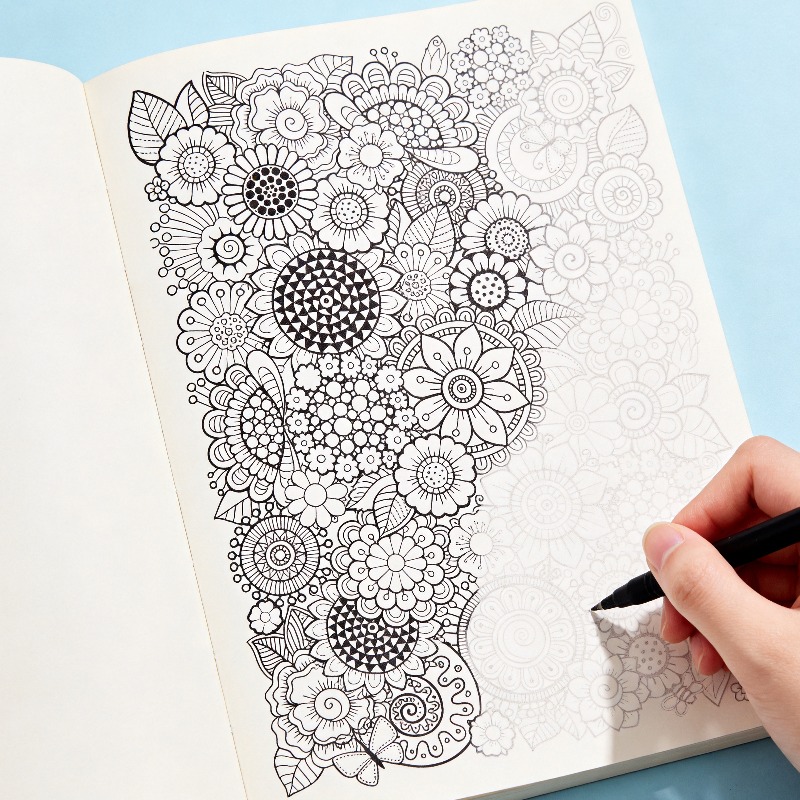 Adult Coloring Book Stress Relief - Bir Yetişkinler İçin Stres Giderici El