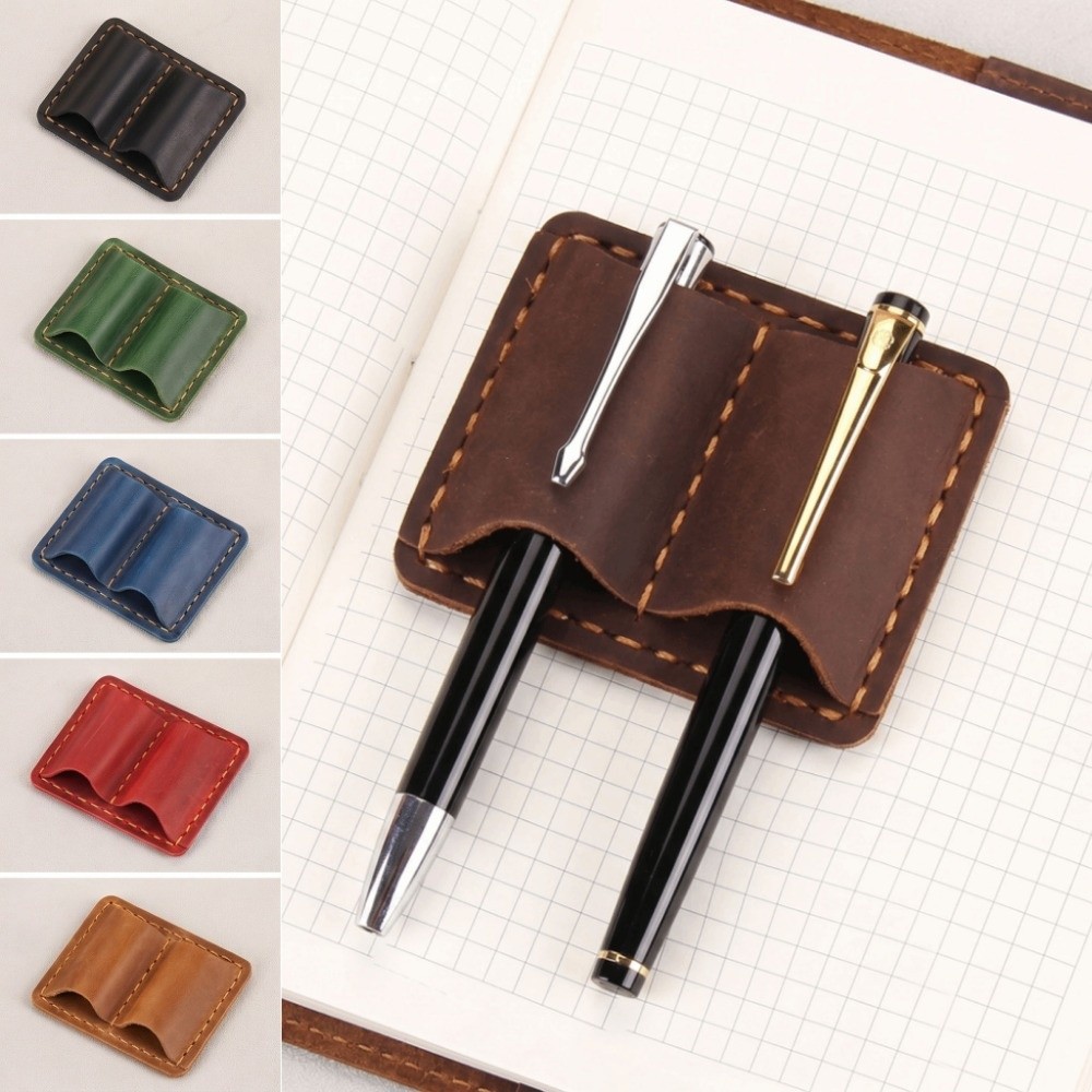 Vintage Leather Journal Notebook - Çift Vintage Deri Kalem Tutucu Şık