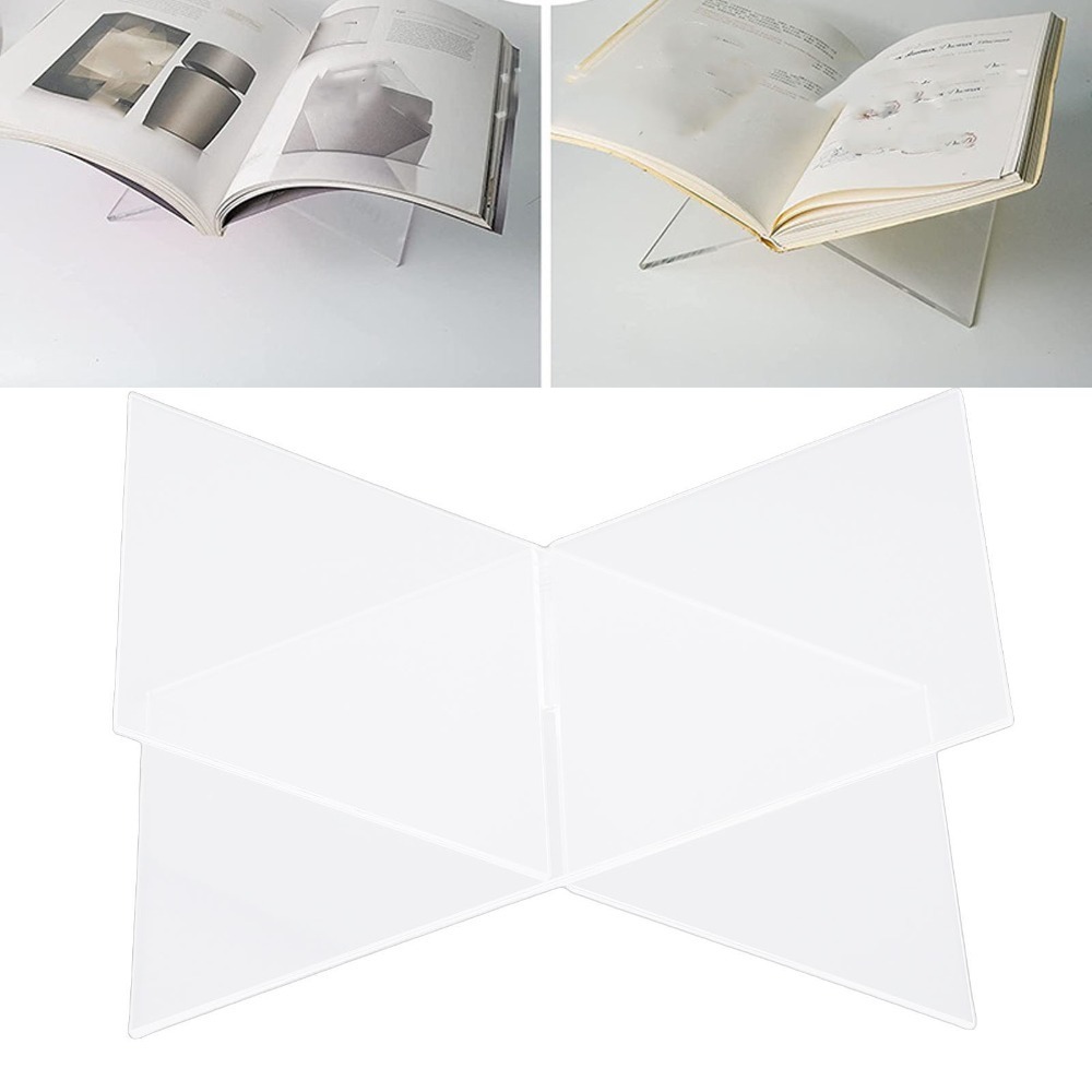 Clear Acrylic Book Stand Holder - 1 adet X Şeklinde Tasarım Akrilik